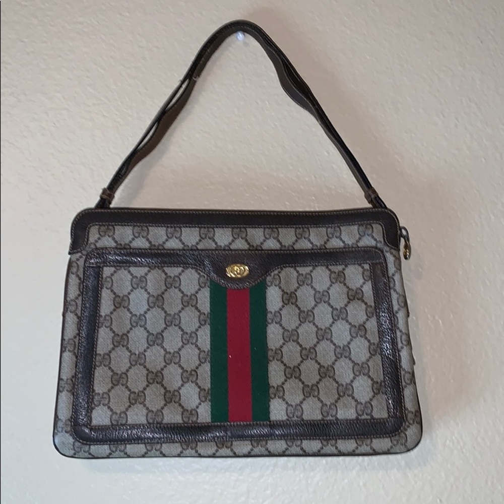 Vintage Gucci brown shoulder purse